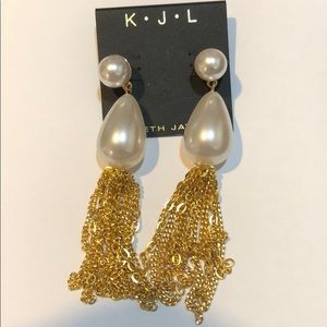 Kenneth Jay Lane Pearl Tassel Earring NWT